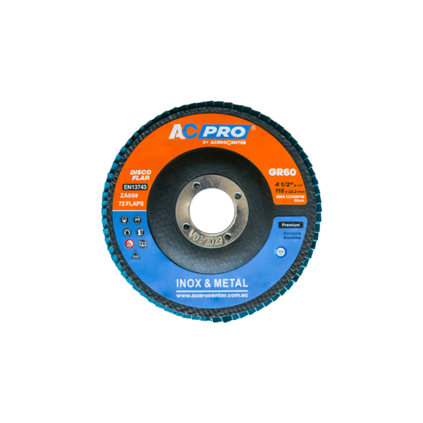 Disco-Flap-de-Zirconio--4,5-PULGADAS-GR-60-Acerocenter AC PRO