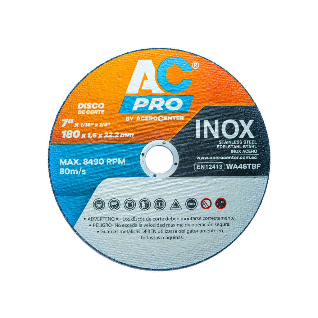 disco de corte para metal e inoxidable (7 x 1:16 x 7:8) II ACPRO